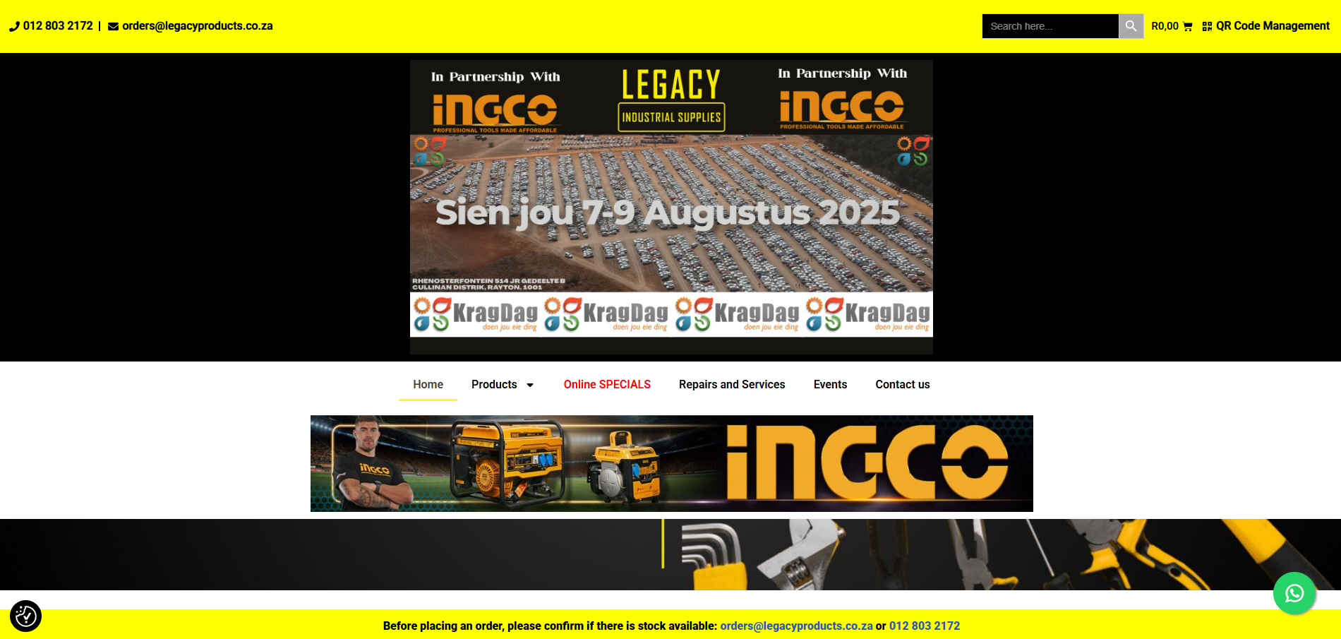 Legacy Products website preview